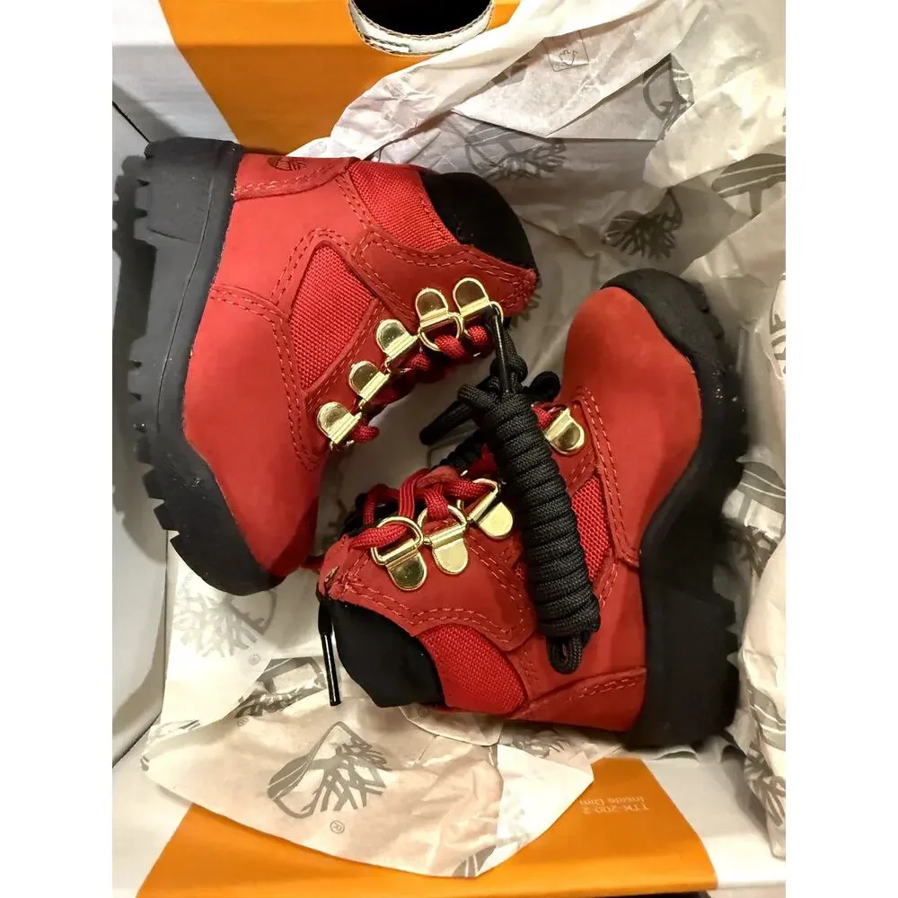 NEW Timberland Toddler 6-Inch Field Boot Red Size 4 TB0A2JMNF41 Kids Shoes